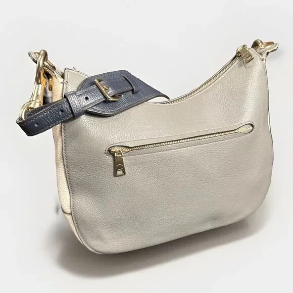 Coach F76697 Jes Colorblock Hobo Heather Gray/Black Pebbled Leather Shoulder Bag - Picture 2 of 12